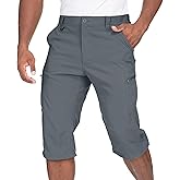 Jawtut Mens Cargo Shorts Hiking Stretch Quick Dry Capri Golf Tactical Long Shorts for Men