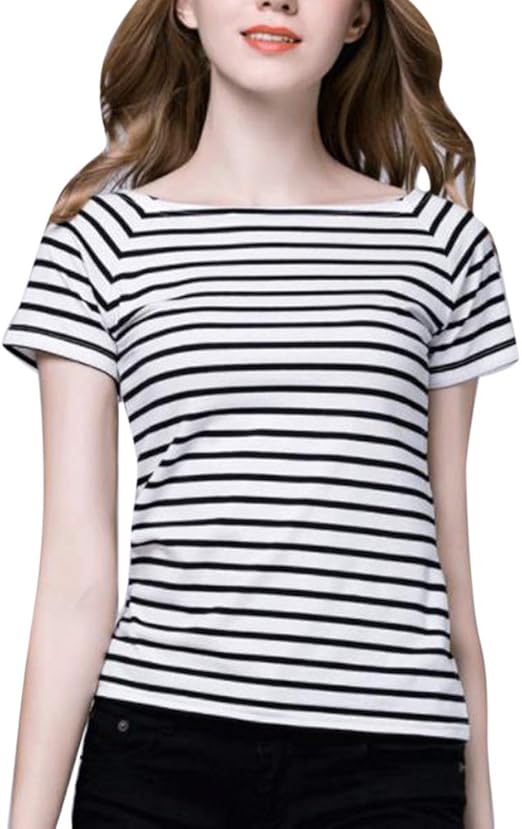 t shirt rayé bleu et blanc femme