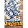 nuLOOM Printed Cotton Giant Octopus Thomas Paul Flatweave Area Rug, 5' x 8', Multi