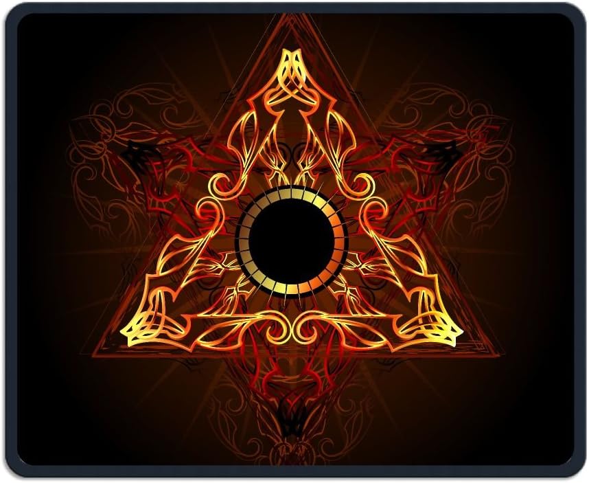 Fire Triangle Esoteric Symbol Non-Skid Natural Rubber Mouse Pad Computer Gaming Mousepad