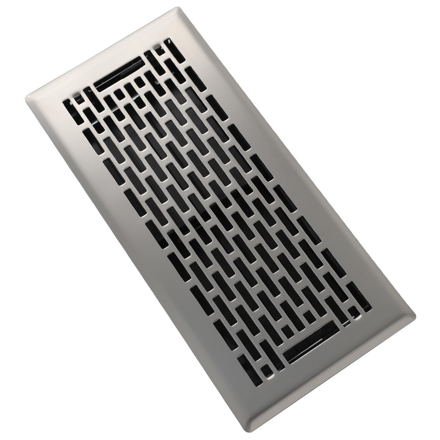 Photo 1 of SANYCASA Floor Register 4x10 Inches - Heavy Duty Walkable Steel Floor Vents - Ease Adjust Air Flow Direction Floor Registers - Satin Nickel Floor Vent Covers - Boston Design Air Vents for Home