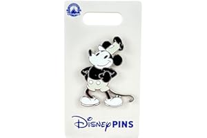 Disney Pin - Steamboat Willie - Mickey with Hands on Hips - Black and White - Full Tail