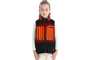 Venustas Kids Heated Fleece Vest with Battery Pack Included, Warmer Youth Electric Heating Vest for Girls