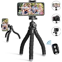 UBeesize Phone Tripod,Portable and Flexible Tripod with Wireless Remote and Universal Clip, Compatible with iPhone…