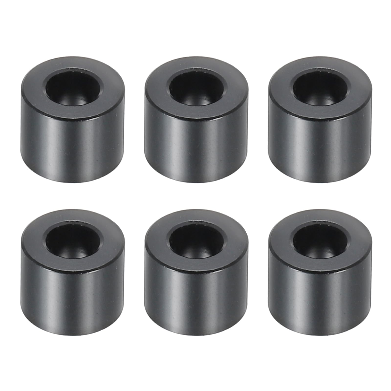 PATIKIL M5 Aluminum Spacers, 6 Pcs Metal Spacers Aluminum 5.2mm ID x 10mm OD x 8mm L Aluminum Spacer Screw Standoff Round for 1/5" or M5 Screw Bolts,Black