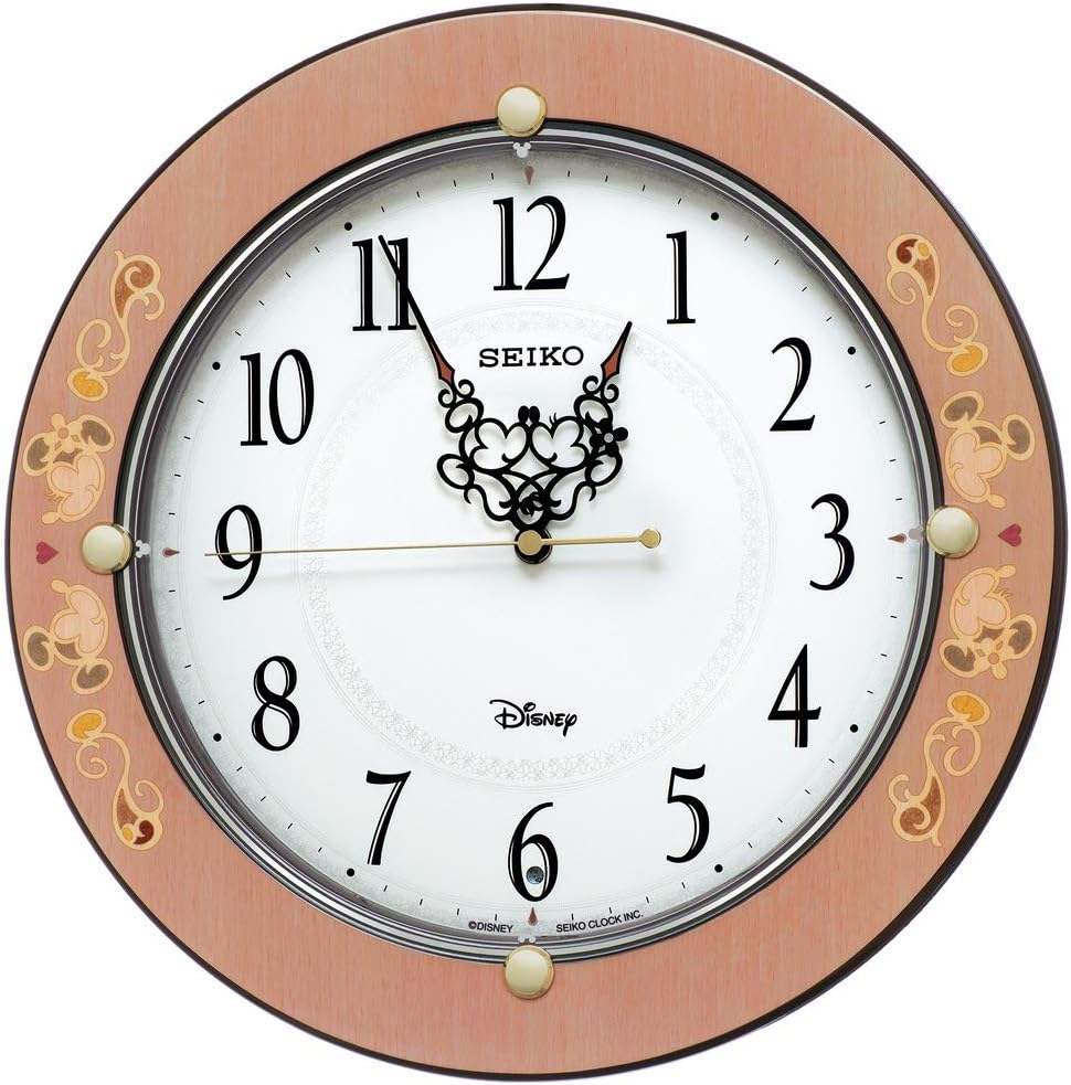 Amazon Co Jp セイコークロック Seiko Clock 掛け時計 ピンク唐草柄 光沢 直径32 5 4 8cm ミッキーマウス ミニーマウス 電波 アナログ 大人ディズニー Fs511p ホーム キッチン