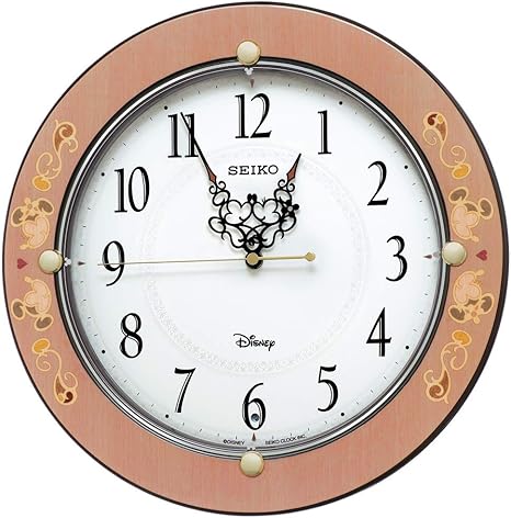 Amazon Co Jp セイコークロック Seiko Clock 掛け時計 ピンク唐草柄 光沢 直径32 5 4 8cm ミッキーマウス ミニーマウス 電波 アナログ 大人ディズニー Fs511p ホーム キッチン