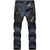 Rdruko Men's Snow Pants Waterproof Insulated Fleece Lined Ski Hiking Snowboard Winter Pants with Pockets