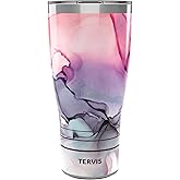 Tervis Traveler Inkreel - Fluid Pink Triple Walled Insulated Tumbler Travel Cup Keeps Drinks Cold & Hot, 30oz, Stainless Steel