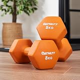 Athlyt Neoprene Dip Dumbbell Set 2 x 8kg Orange view 3