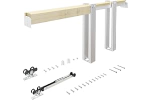 SongYung 24"-30"x 80" Pocket Door Frame Kit with 98LBS Soft Close Mechanism,Aluminum Track Hardware Suitable for Doors Wide 24"-30",2X4 Studs Wall,Smoothly and Quietly Easy to Install