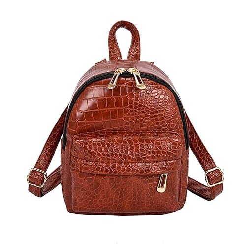 Housesczar Women Alligator Pattern Leather Backpacks Casual Crossbody Shoulder Bags