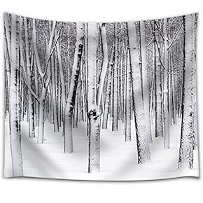 Trees Covered in Snow - Fabric Tapestry, Home Decor - 51x60 inches