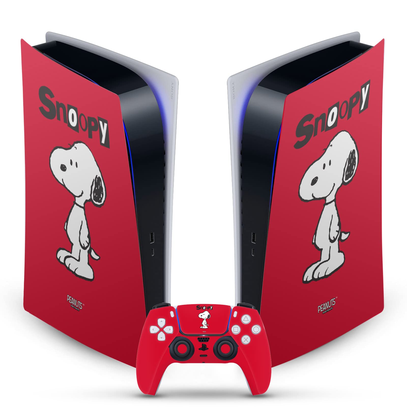 Head Case Designs Officially Licensed Peanuts Snoopy Character Graphics Vinyl Faceplate Gaming Skin Decal Compatible With Sony PlayStation 5 PS5 Digital Edition Console and DualSense Controller