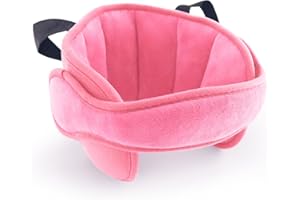 KAKIBLIN Baby Car Seat Head Support,Baby Head Support for Car Seat Stroller, Safety Car Seat Neck Relief Strap Headrest,Slumber Sling Sleep Holder Belt for Toddler Infants Child Children Kids,Pink