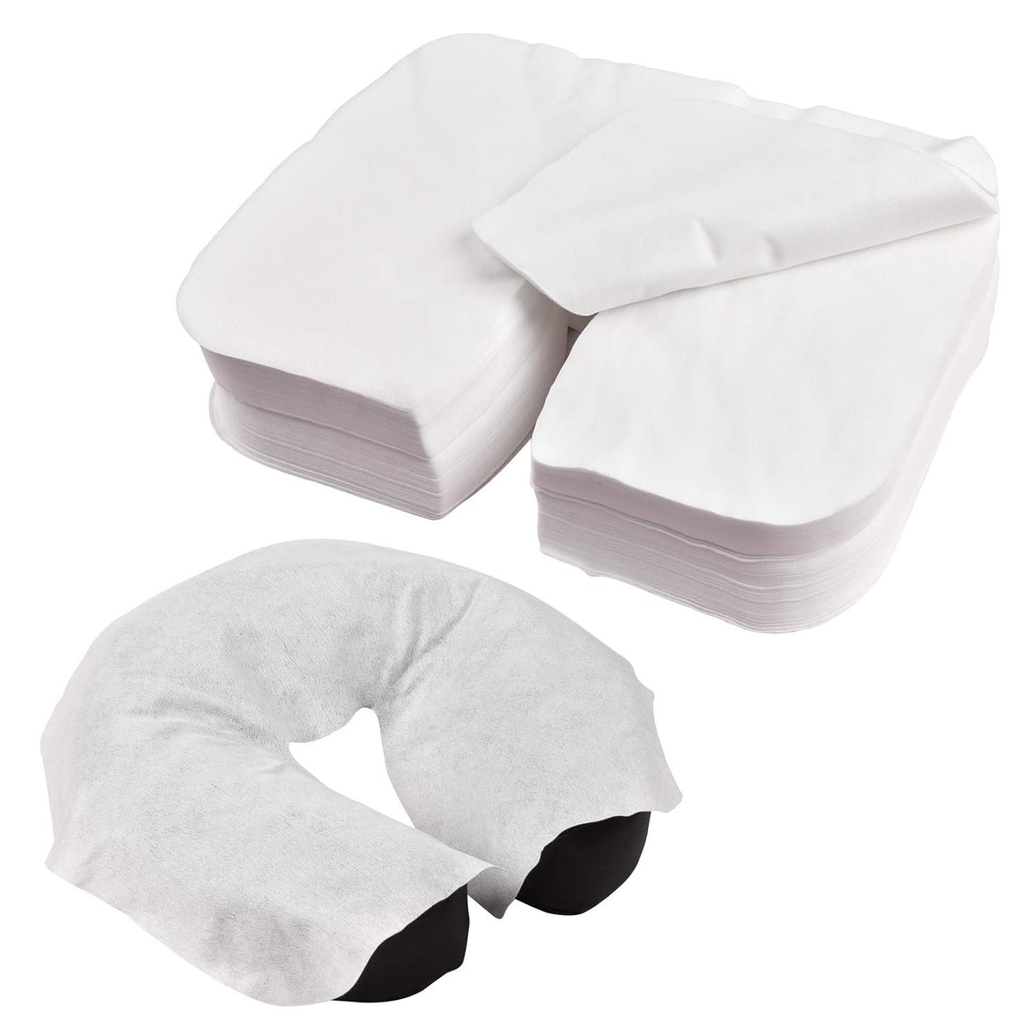 Kalolary 200Pcs Disposable Face Cradle Covers, Ultra Soft Non-Sticking Flat Face rest Cover white Headrest Covers for Massage Tables, Chairs and Spa bed : Beauty