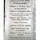 GREAT TRAIN WRECK Camp Hill Disaster Whitemarsh Township PA 1856 Old Newspaper