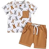 4th of July Baby Boy Outfit USA Flag Short Sleeve Shirt Elastic Shorts 2Pcs Toddler Boys Fourth of July Outfits