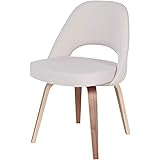 Joseph Allen Saarinen Style Grey Linen Blend Dining Chair