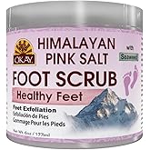 OKAY Himalayan Pink Salt Foot Scrub - Himalayan Salt Scrub, Body Exfoliator for Women and Men, Exfoliating for Feet, Hands & Face, Vegan, Natural Ingredients - 6 oz Jar (Pack of 1)