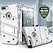 iPhone 8 Plus Case / iPhone 7 Plus Case - Zizo [Bolt Series] w/[iPhone 8 Plus Screen Protector ] Kickstand [Military Grade Drop Tested] Holster Clip White/Gray