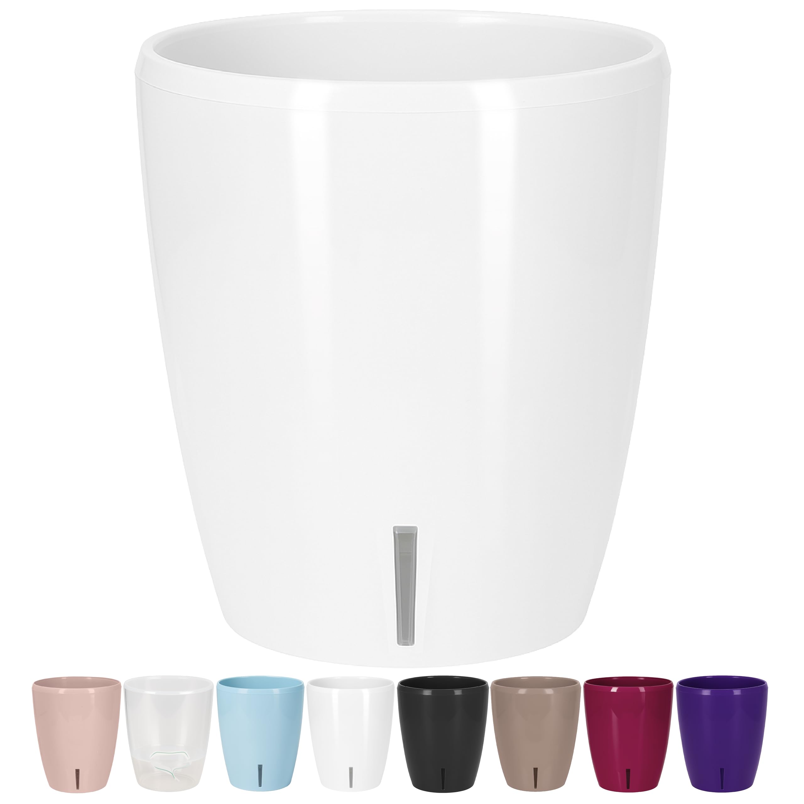 Santino Orchid Pot D 15 cm with Wick System and Water Indicator for Indoor Use, White, 2 L