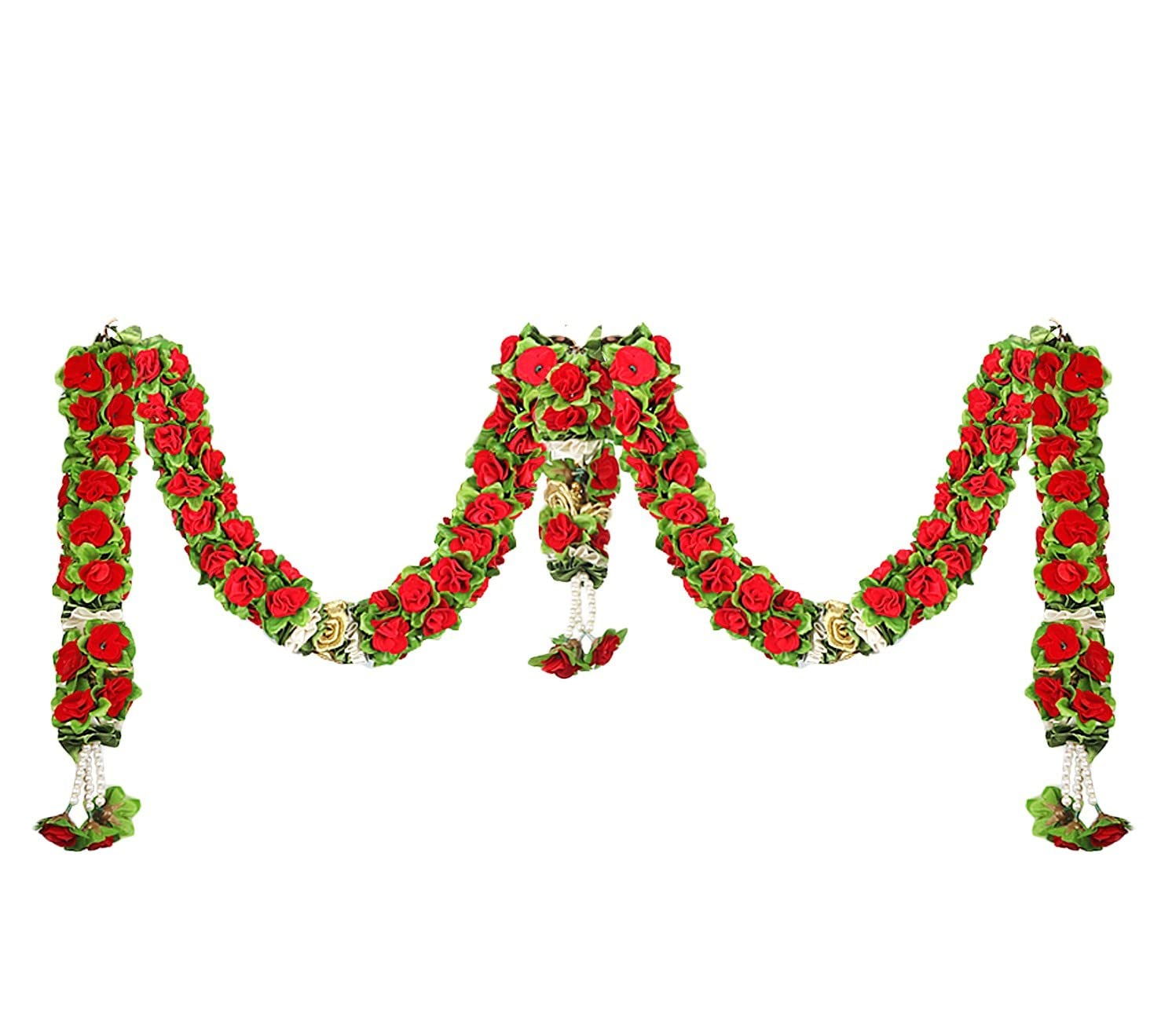 Indian handcrafted heavy rose cloth Toran door hangings decor wedding mehndi diwali eid christmas party Garland for Door