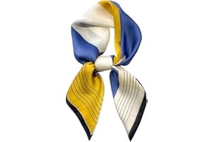 kcctoo 27.5" Mulberry Silk Feeling Head Scarf Women's Fashion Square Neck Satin Scarfs for Bag Hair Scarves Gift