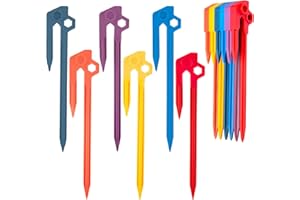 6 PCS Tent Stakes,AVOFOREST Heavy Duty Camping Stake Sturdy Novelty 8.1Inch Tent Pegs for Camping Patio, Garden, Canopies, Grassland, Outdoor