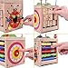 Wooden Activity Cube for Toddlers, Wooden Toys, Baby Activity Center, Classic Bead Maze Toys, Educational Learning Toys for Kids Birthday Gift for Kids
