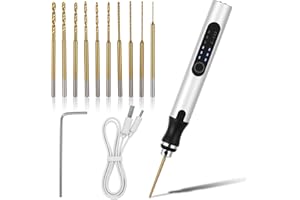 3-Speed Cordless Mini Drill Pen, Rechargeable Electric DIY Hand Drill with 10 Small Bit, Micro Drill Set for Jewelry Making S
