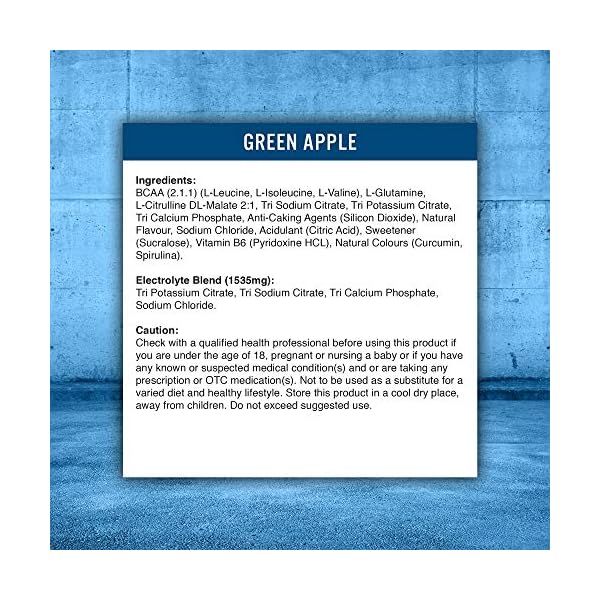 Applied-Nutrition-BCAA-Powder-Branched-Chain-Amino-Acids-Supplement-with-Vitamin-B6-Replenish-Electrolytes-Amino-Hydrate-Intra-Workout-and-Recovery-Powdered-Energy-Drink-450g-Green-Apple Applied Nutrition BCAA Powder - Branched Chain Amino Acids BCAAs Supplement, Amino Hydrate Intra Workout & Recovery…
