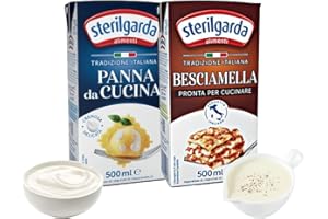 Sterilgarda Italian Cooking Cream & Béchamel Sauce Combo | 16.9 fl oz (500ml) Each | Pack of 2