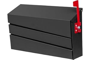 xhlokk Wall-Mount Mailbox, Morden Mailbox for House, Rust Resistant Metal Post Box, Galvanized Steel Outside Mailboxes with Flag (No Keys Locking)