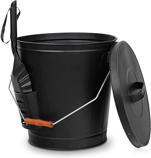 Amazon Com Nouva Galvanized Ash Bucket With Shovel And Lid 5 15