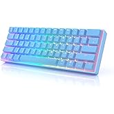 HK Gaming GK61 Mechanical Gaming Keyboard 60 Percent | 61 RGB Rainbow LED Backlit Programmable Keys | USB Wired | for Mac and