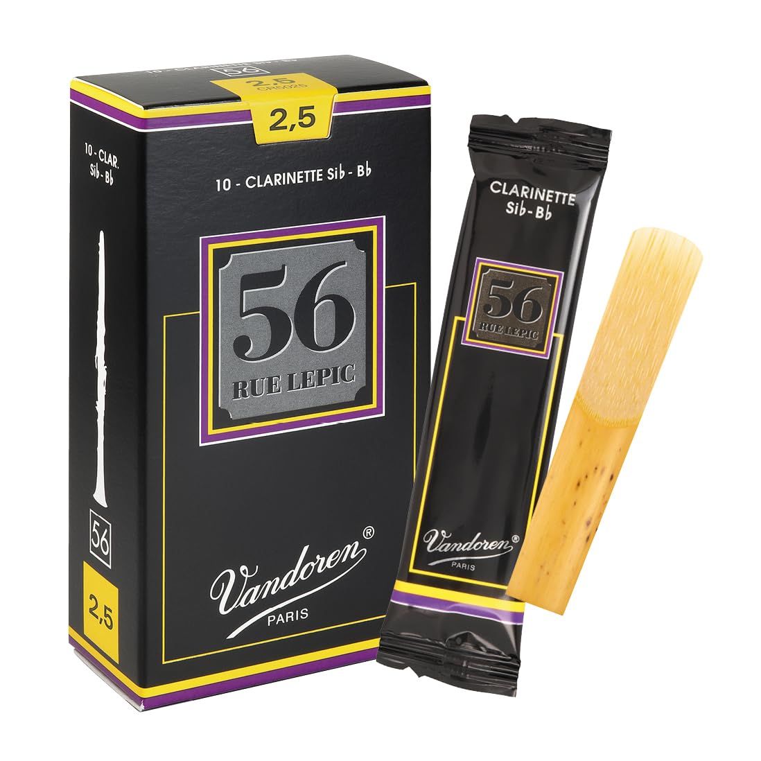 Vandoren Rue Lepic Bb Clarinet Reeds - Box of 10 - Strength 2.5