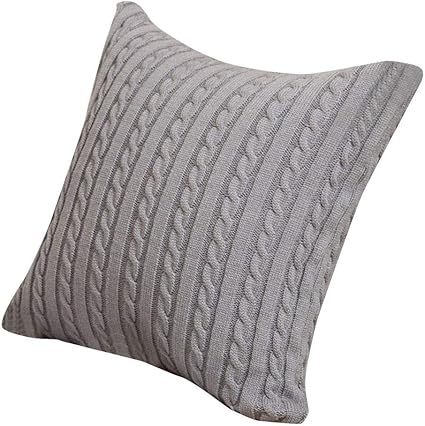 Amazon Com Knit Throw Pillow Cover Sweater Knitting Square Warm