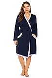 Plus Size Women Waffle Bathrobe Lightweight Kimono