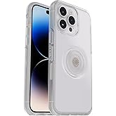 OtterBox iPhone 14 Pro (ONLY) Otter + Pop Symmetry Series Clear Case - Clear, Integrated PopSockets PopGrip, Slim, Pocket-Friendly, Raised Edges Protect Camera & Screen