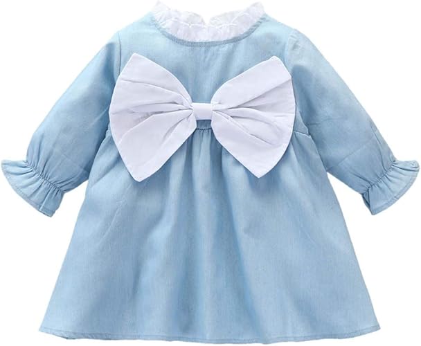 inhzoy Kleinkind Baby Mädchen Prinzessin Kleid Lange Ärmel Rüschen
