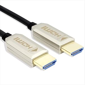 NueTek HDMI Fiber Optic Cable 25FT 4K 60Hz HDMI2.0b 18Gbps HDR ARC HDCP2.2 3D Slim Flexible for HDTV Projector Home Theatre TVbox Gaming Box