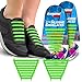 DIAGONAL ONE Green Elastic No Tie Shoe Laces for Adults Sneakers & Kids Sneakers fits Mens, Womens & Unisex Rubber Shoes, Tieless Shoelaces for Easy Slip On Sneakers, Set of Shoe Laces for Sneakers