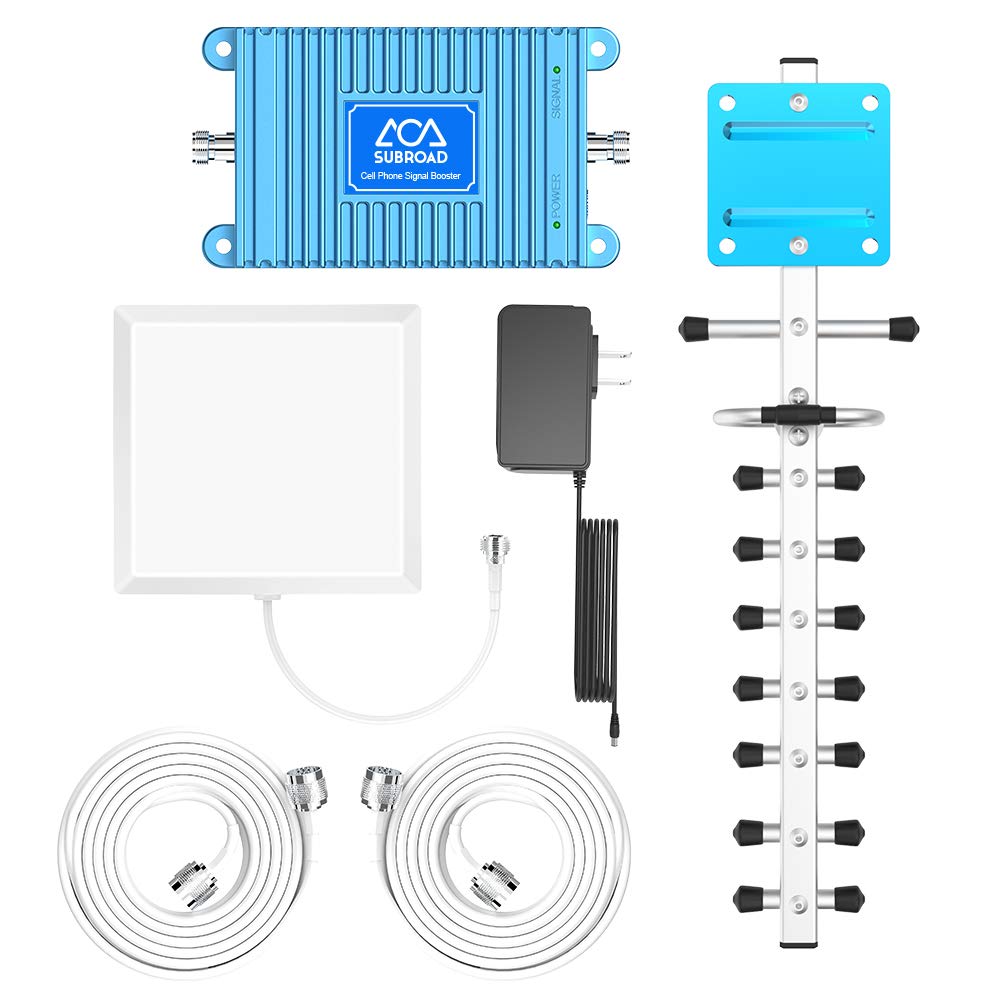 Cell Phone Signal Booster Band 4 Band 5 Band 66 850/1700/2100MHz Cellular Amplifier Boosts Verizon AT&T T-Mobile & More Carriers 3G 4G LTE 5G Voice and Data with High Gain Panel and Yagi Antenna