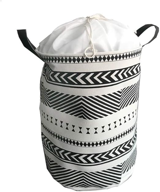 Laundry Bucket Clothes And Debris Storage Bucket Leather Handle Black
