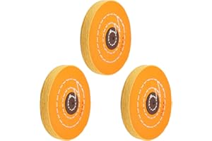 Utoolmart 4 Inch Cotton Buffing Wheel Polishing for Bench Grinder Tool 4 mm Arbor Hole 3 pcs