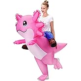 Stegosaurus Axolotl Costume Inflatable Costume for Adult Halloween Costumes Air Blow up Costumes Funny Ride on Axolotl Costume for Cosplay Party