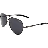 Tifosi Shwae Tangle-Free Classic Aviators - Golf, Hiking &amp; Running | 100% UVA/UVB, shatterproof polycarbonate. Tangle-free hinge, hydrophilic nose pads. For flying, golf, hiking &amp; running.