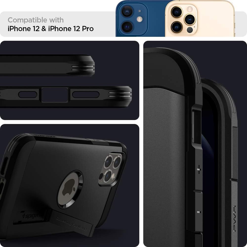 Spigen Tough Armor Case Compatible with iPhone 12 Pro / 12 - Black, iPhone 12 Pro/12 - Image 4