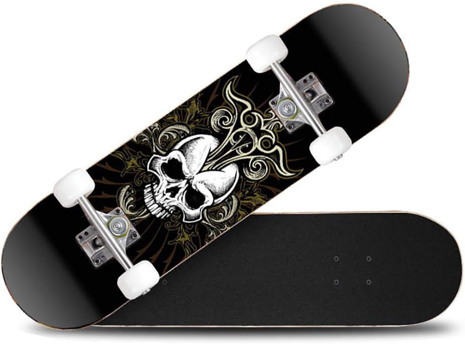 Keep Che Retro Skate Board Maple Wood,Double Kick Complete Trick Skateboards Cruiser Beginners Longboard With Maple Deck…